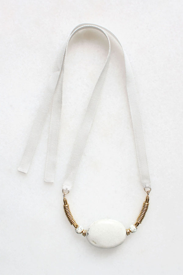 Marble and brass necklace